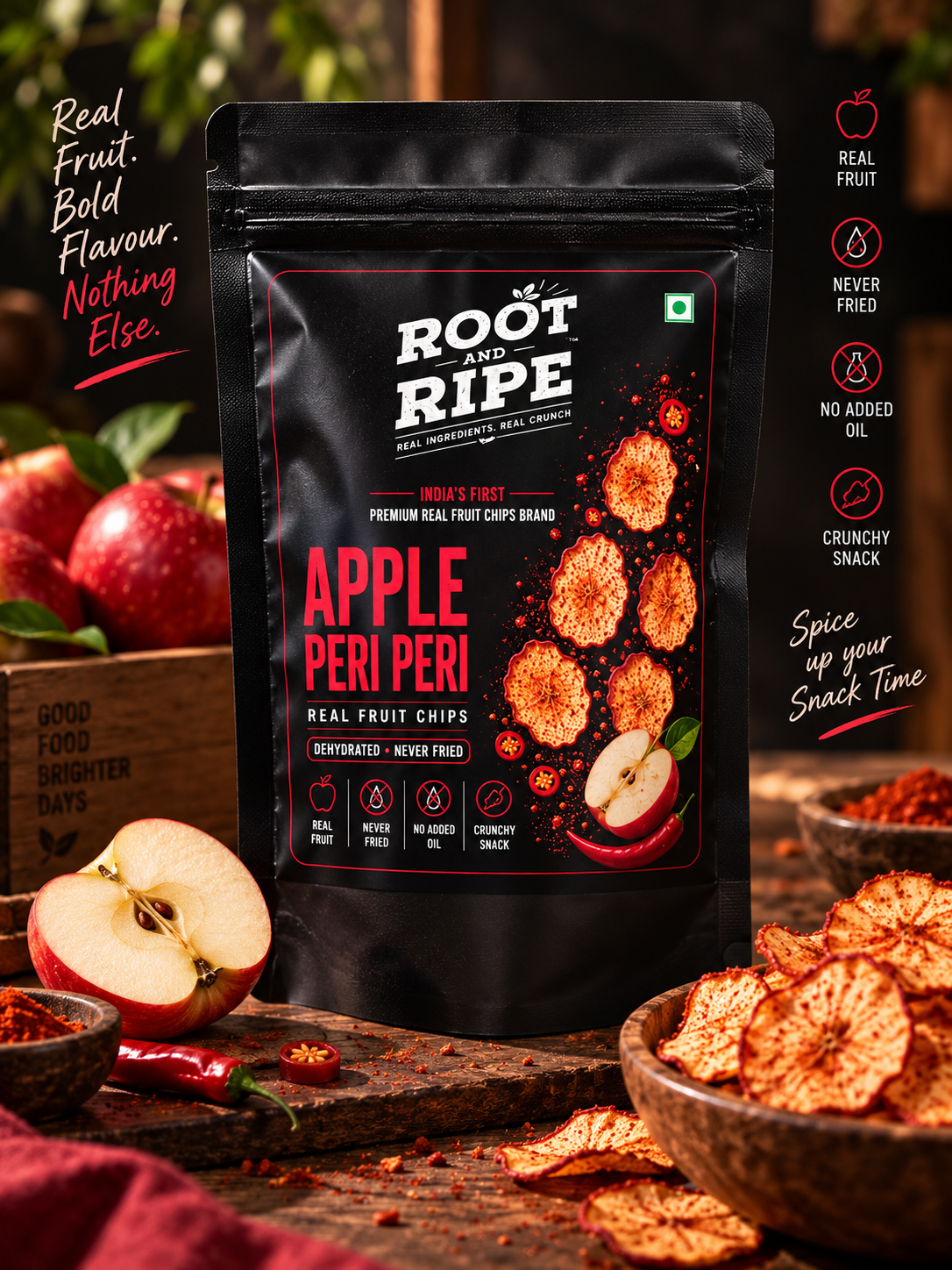 Root & Ripe Apple Peri Peri Fruit Chips