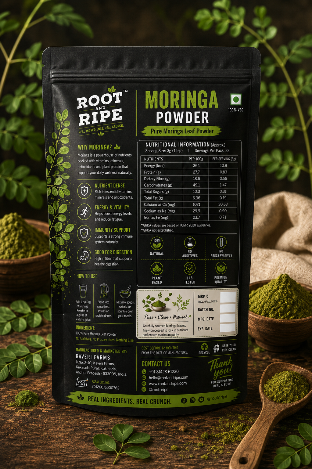 Moringa Powder – 100g Pouch